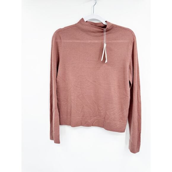 Vince Wool Cashmere Blend Funnel Mock Neck Pink Pullover Sweater Size Medium NWT - Picture 3 of 6